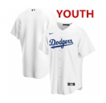 Youth Los Angeles Dodgers Blank White Cool Base Stitched MLB Jersey