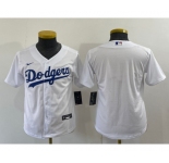 Youth Los Angeles Dodgers Blank White Stitched MLB Cool Base Nike Jersey