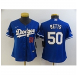 Youth Nike Los Angeles Dodgers #50 Mookie Betts Blue Series Champions Authentic Jersey