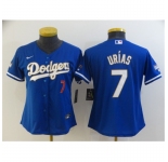 Youth Nike Los Angeles Dodgers #7 Julio Urias Blue Series Champions Authentic Jersey