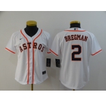 Nike Women's Houston Astros #2 Alex Bregman Authentic White Alternate Cool Base Baseball Jersey