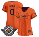 Women's Houston Astros #0 Orbit Orange 2025 City Connect Limited Stitched Baseball Jersey