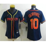 Women's Houston Astros #10 Yuli Gurriel 2022 Navy Blue City Connect Cool Base Stitched Jersey