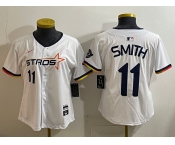 Women's Houston Astros #11 Cam Smith White 2025 City Connect Limited Stitched Baseball Jersey