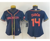 Women's Houston Astros #14 Mauricio Dubon 2022 Navy Blue City Connect Cool Base Stitched Jersey