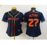 Women's Houston Astros #27 Jose Altuve 2022 Navy Blue City Connect Cool Base Stitched Jerse