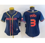 Women's Houston Astros #3 Jeremy Pena 2022 Navy Blue City Connect Cool Base Stitched Jersey