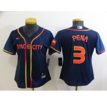 Women's Houston Astros #3 Jeremy Pena 2022 Navy Blue City Connect Flex Base Stitched Baseball Jersey