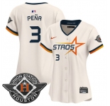 Women's Houston Astros #3 Jeremy Pena Cream 2025 City Connect Limited Stitched Baseball Jersey