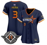 Women's Houston Astros #3 Jeremy Pena Navy 2025 City Connect Limited Stitched Baseball Jersey