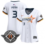 Women's Houston Astros #3 Jeremy Pena White 2025 City Connect Limited Stitched Baseball Jersey