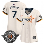 Women's Houston Astros #7 C.J. Stroud Cream 2025 City Connect Limited Stitched Baseball Jerse
