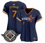 Women's Houston Astros #7 C.J. Stroud Navy 2025 City Connect Limited Stitched Baseball Jersey