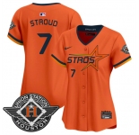 Women's Houston Astros #7 C.J. Stroud Orange 2025 City Connect Limited Stitched Baseball Jersey