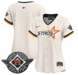 Women's Houston Astros Blank Cream 2025 City Connect Limited Stitched Baseball Jersey