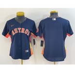 Women's Houston Astros Blank Navy Blue With Patch Stitched MLB Cool Base Nike Jersey