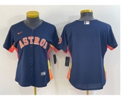 Women's Houston Astros Blank Navy Blue With Patch Stitched MLB Cool Base Nike Jersey