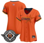 Women's Houston Astros Blank Orange 2025 City Connect Limited Stitched Baseball Jersey