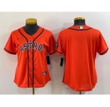 Women's Houston Astros Blank Orange With Patch Stitched MLB Cool Base Nike Jersey