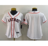 Women's Houston Astros Blank White With Patch Stitched MLB Cool Base Nike Jersey
