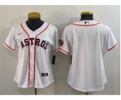 Women's Houston Astros Blank White With Patch Stitched MLB Cool Base Nike Jersey