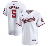 Men Washington Nationals #5 CJ Abrams White 2024 Home Limited Stitched Baseball Jersey