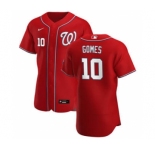 Men's Nike Washington Nationals #10 Yan Gomes Red Alternate 2020 Authentic Player Baseball Jersey