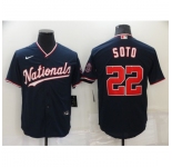 Men's Nike Washington Nationals #22 Juan Soto Navy Blue Alternate Jersey