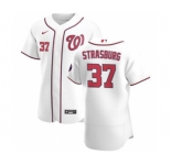 Men's Nike Washington Nationals #37 Stephen Strasburg White Home 2020 Authentic Player Baseball Jersey