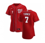 Men's Nike Washington Nationals #7 Trea Turner Red Alternate 2020 Authentic Player Baseball Jersey