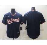 Men's Nike Washington Nationals Blank Dark blue Cool Base Home Stitched Baseball Jersey