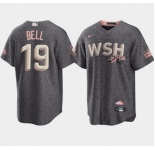 Men's Washington Nationals #19 Josh Bell 2022 Grey City Connect Cherry Blossom Cool Base Stitched Jersey