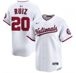 Men's Washington Nationals #20 Keibert Ruiz White 2025 Home Limited Stitched Baseball Jersey