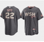 Men's Washington Nationals #22 Juan Soto 2022 Grey City Connect Cherry Blossom Cool Base Stitched Jersey
