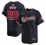 Men's Washington Nationals #29 James Wood Navy 2024 Alternate Limited Stitched Baseball Jersey