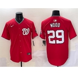 Men's Washington Nationals #29 James Wood Red Limited Stitched Baseball Jersey