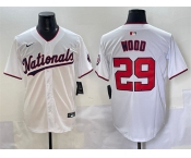 Men's Washington Nationals #29 James Wood White Home Limited Stitched Baseball Jersey