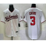 Men's Washington Nationals #3 Dylan Crews White Limited Stitched Jersey
