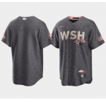 Men's Washington Nationals Blank 2022 Grey City Connect Cherry Blossom Cool Base Stitched Jersey
