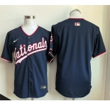 Men's Washington Nationals Blank Navy Stitched Baseball Jersey