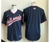 Men's Washington Nationals Blank Navy Stitched Baseball Jersey
