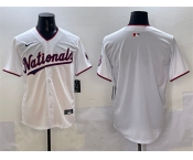 Men's Washington Nationals Blank White Limited Stitched Baseball Jersey