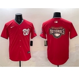 Men's Washington Nationals Team Big Logo Red Limited Stitched Baseball Jersey