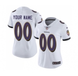Women's Baltimore Ravens Customized Elite White Football Jersey