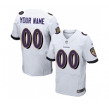 Men's Baltimore Ravens Customized Elite White Football Jersey