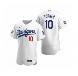 Los Angeles Dodgers #10 Justin Turner White 2020 World Series Champions Authentic Jersey