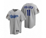 Los Angeles Dodgers #11 A.J. Pollock Gray 2020 World Series Replica Jersey