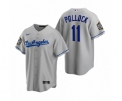 Los Angeles Dodgers #11 A.J. Pollock Gray 2020 World Series Replica Road Jersey