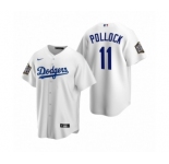 Los Angeles Dodgers #11 A.J. Pollock White 2020 World Series Replica Jersey