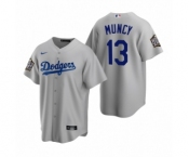 Los Angeles Dodgers #13 Max Muncy Gray 2020 World Series Replica Jersey